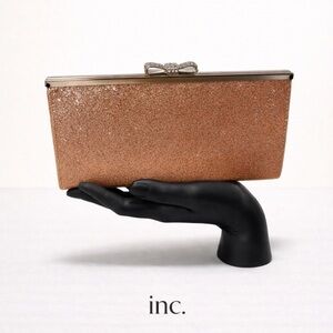 INC International Concepts Women's Sparkling Clutch - Rose Gold